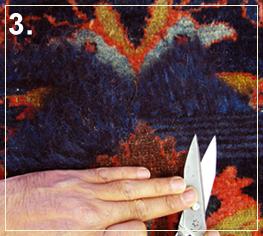 rug repair: rug moth proofing step of repairing - step 3