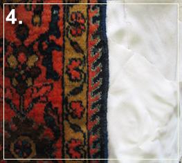 rug repair: rug hole reweaving step of repairing - step 4