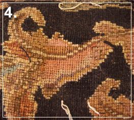 rug repair: rug reweaving step of repairing - step 4