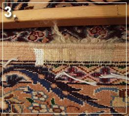 rug repair: reweaving step of rug repairing - step 3
