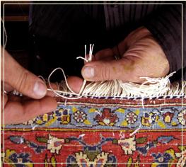 rug repair: stich lock step of rug repairing